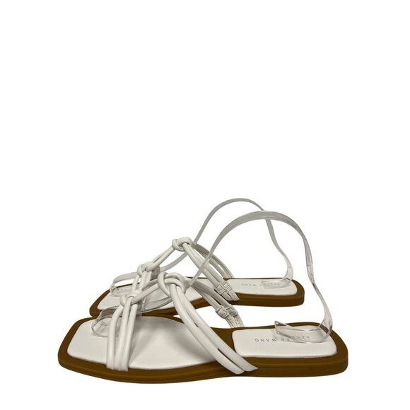 NEW Azelea Wang Women's Sandals Stetson White Slip On Flats Strappy Size 9 - Picture 4 of 7